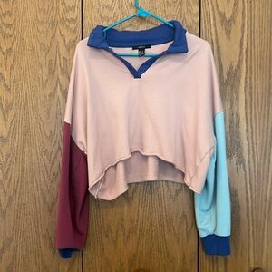 Colorblock cropped sweatshirt